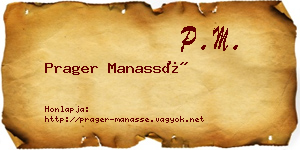 Prager Manassé névjegykártya